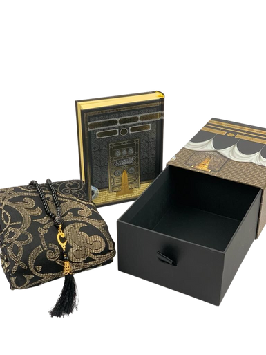 kaaba Holy Quran Gift Box with tasbeeh and prayer mat (25192)