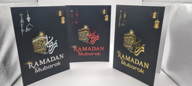 PREMIUM ELEGANT LUXURIOUS RAMADAN MUBARAK FOIL PRINT GIFT CARD WITH ENVELOPE A5 Size-8