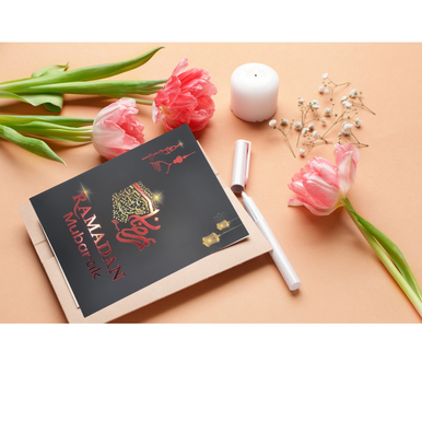 PREMIUM ELEGANT LUXURIOUS RAMADAN MUBARAK FOIL PRINT GIFT CARD WITH ENVELOPE A5 Size-6