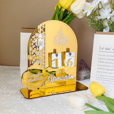 Acrylic Ramadan Countdown Calander With Replacing Numbers Ideal Gift Decoration-4