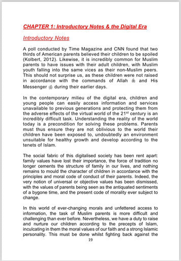 Parenting and Nurturing Muslim Children in the Digital Era (25225)