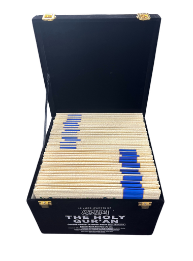 30 Juz (Parts/Para) of The Holy Qur'an (with Colour Coded Tajweed Rules) in Beautiful Velvet Box