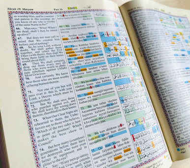 Kaba Cover Quran Transliteration in Roman Script with Colour Coded Tajweed Rules, (25212) (view)
