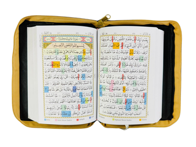 The Holy Quran color-coded tajweed rules with Zip Case (colour block)