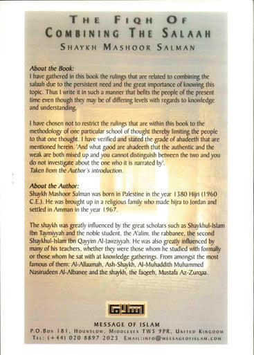 Fiqh of Combining the Salaah