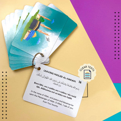 Umrah Dua Cards with spiral| Madina | Islamic Gift | Quran | Muslim | Dhikr | Umrah Cards | Dua Cards | Allah | Islam | Children | Arabic