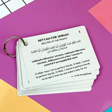 Umrah Dua Cards with spiral| Madina | Islamic Gift | Quran | Muslim | Dhikr | Umrah Cards | Dua Cards | Allah | Islam | Children | Arabic