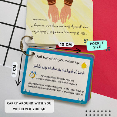 Daily Dua Cards, Islamic Flash Cards, Muslim Children Gift, Dua Cards, Quran, Dua Book, Arabic Dua Cards with Transliteration, Ramadan Gift (25308)