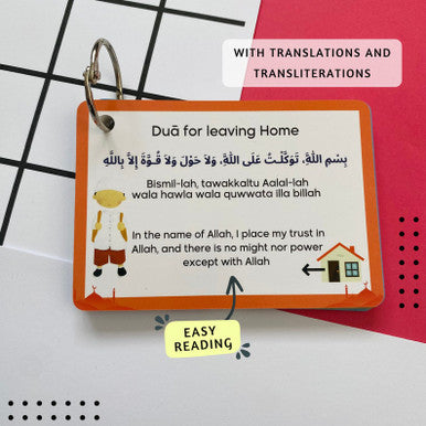 Daily Dua Cards, Islamic Flash Cards, Muslim Children Gift, Dua Cards, Quran, Dua Book, Arabic Dua Cards with Transliteration, Ramadan Gift (25308)