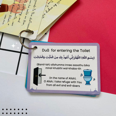 Daily Dua Cards, Islamic Flash Cards, Muslim Children Gift, Dua Cards, Quran, Dua Book, Arabic Dua Cards with Transliteration, Ramadan Gift (25308)