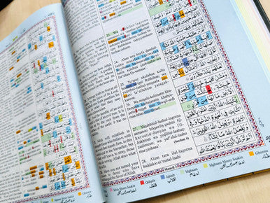 Kaba Cover Quran Transliteration in Roman Script with Colour Coded Tajweed Rules, (25212) (view)